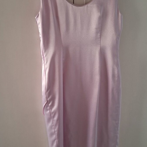 Satin dress pink lilac like new, size L