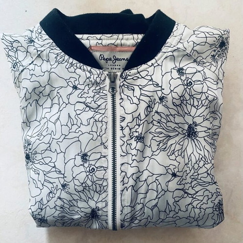 Pepe Jeans Bomber Jacket white-black floral, like new, size S