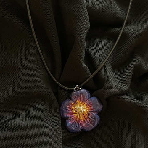 Handmade purple and blue necklace, alternative style