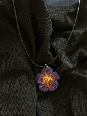 Handmade purple and blue necklace, alternative style