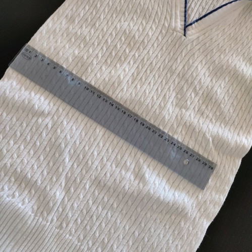 Armani Jeans short sleeve knit sweater white with navy blue detail like new