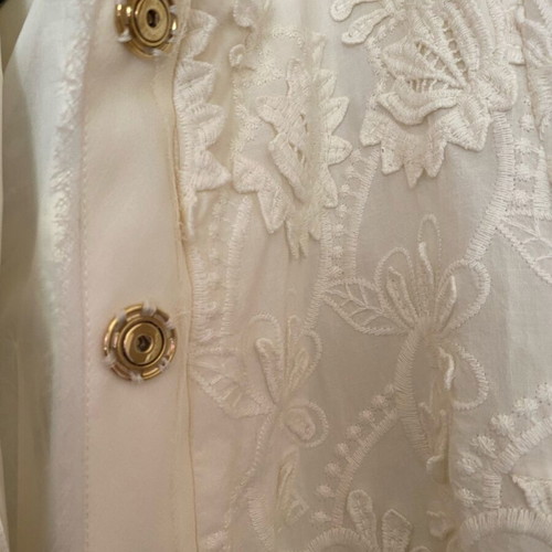 Zara lace coat white like new, cotton lace knee length