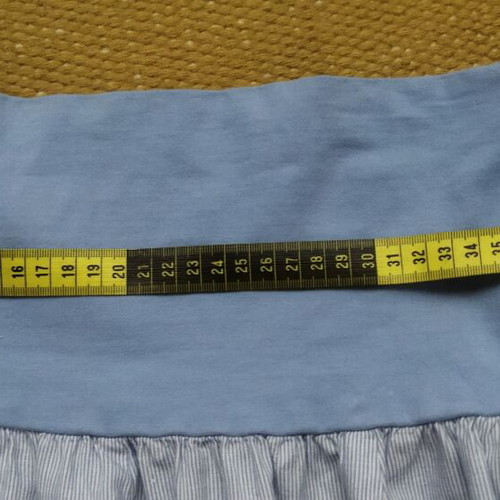 Maxi skirt or strapless dress used, white and turquoise thin stripes
