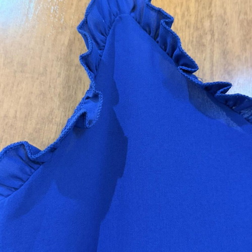 Shein women's electric blue top with ruffles XS