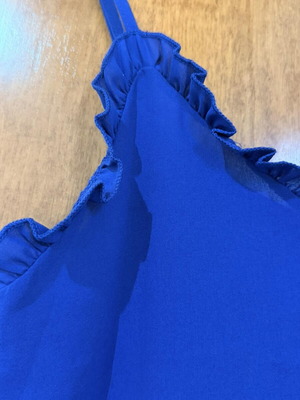 Shein women's electric blue top with ruffles XS