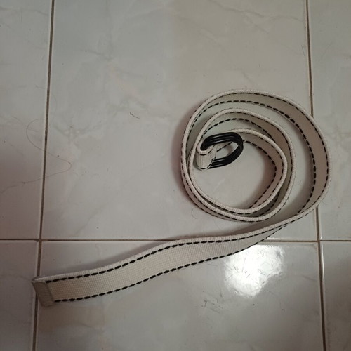 White men's belt 125cm without holes