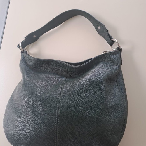 Leather shoulder bag like new, dark green, 35x30x9cm