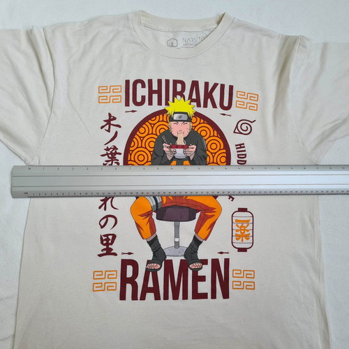 Naruto Ichiraku Ramen men's anime manga t-shirt size L like new, beige
