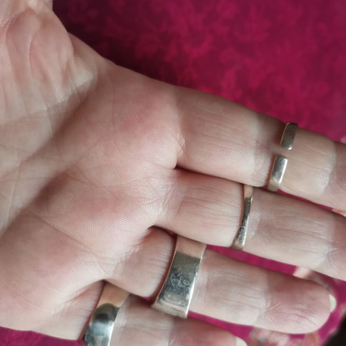 Vintage silver rings collection, like new, set of 4