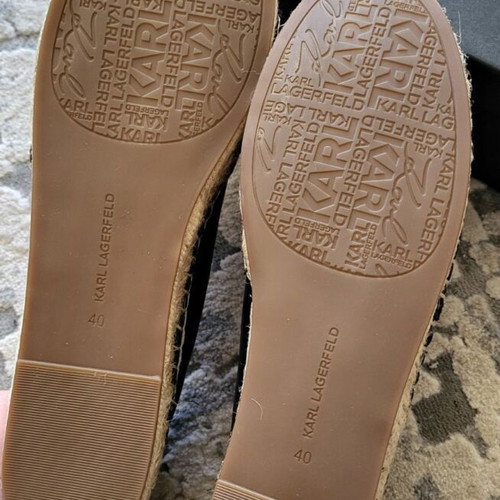 Karl Lagerfeld leather black espadrilles size 40 new