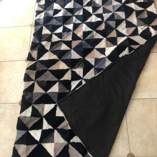 Rug new from natural fur, 2.35 x 1.30 m, Kastoria production