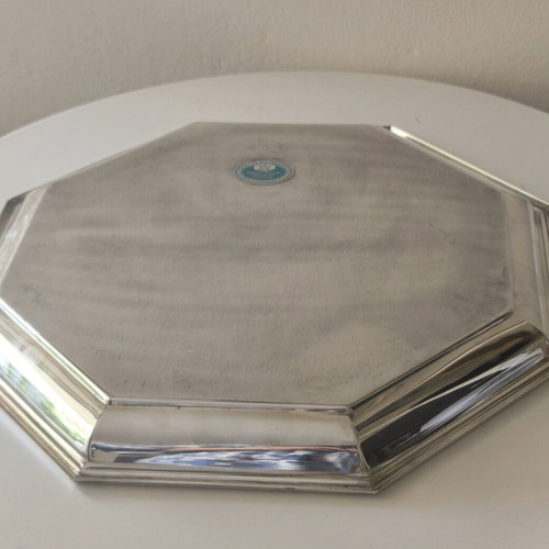 Silver plated serving tray Wallace used, octagonal 33.5cm