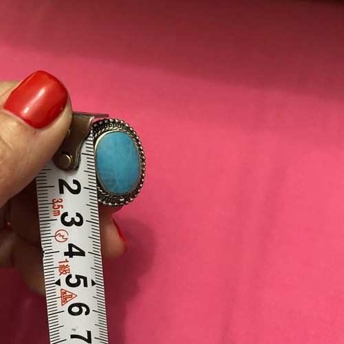 Vintage ring used with blue turquoise-type stone in silver tone