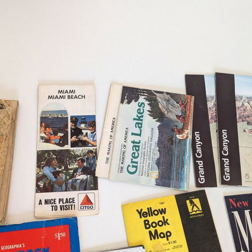 Large Collection of 50 Used Vintage USA Road and Travel Maps
