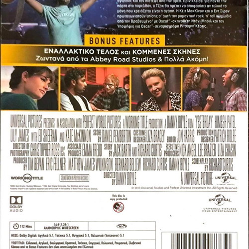 Yesterday DVD comedy movie used with subtitles