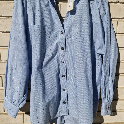 River Island oversized blue shirt new, size M/L