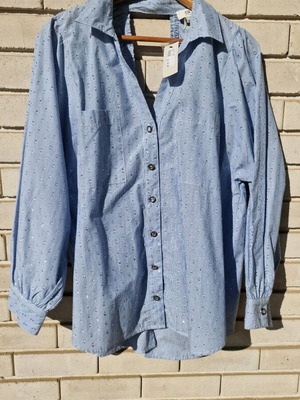 River Island oversized blue shirt new, size M/L