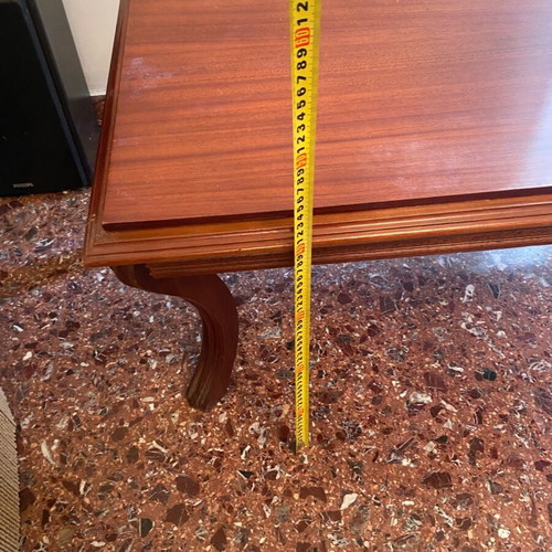 Wooden coffee tables set used with curved legs, two pieces