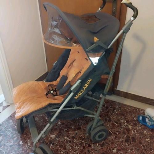 Maclaren Baby Stroller used with footmuff and rain cover