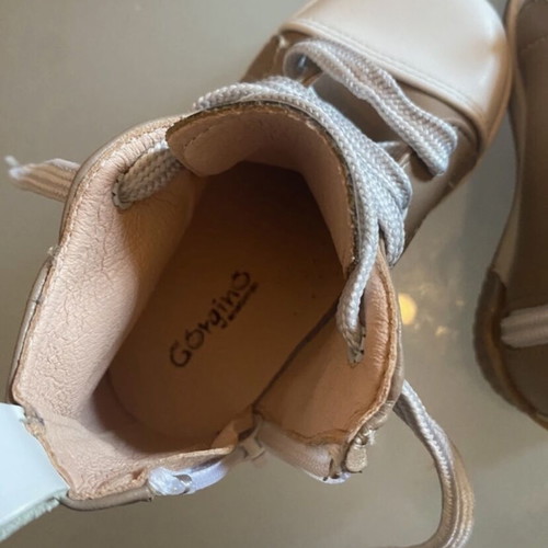 Gorgino children's leather boots size 21 new, beige and brown