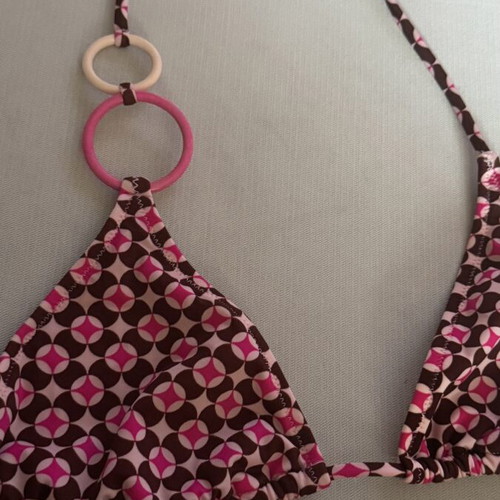 Triangle bikini top size 40 like new, brown and pink