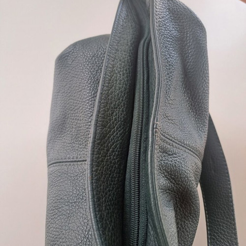 Leather shoulder bag like new, dark green, 35x30x9cm