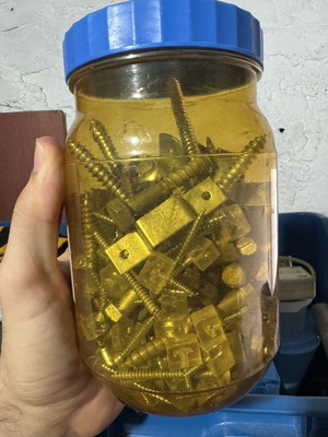 Plastic container with various screws