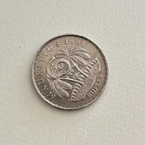 Coin 5 rupees Mauritius 1991 used