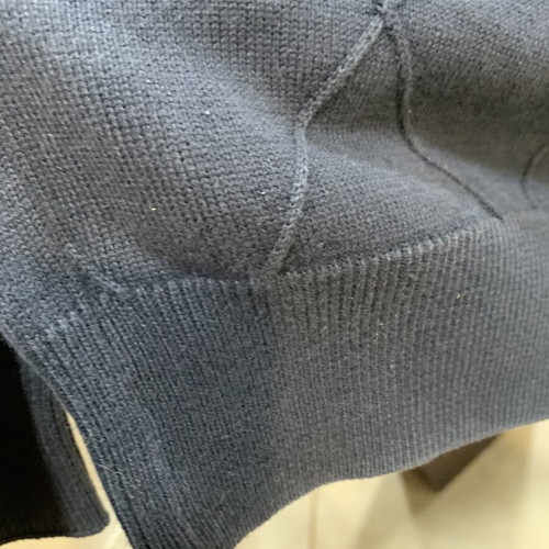 Fynch-Hatton men's knit sweater size S, navy blue cotton