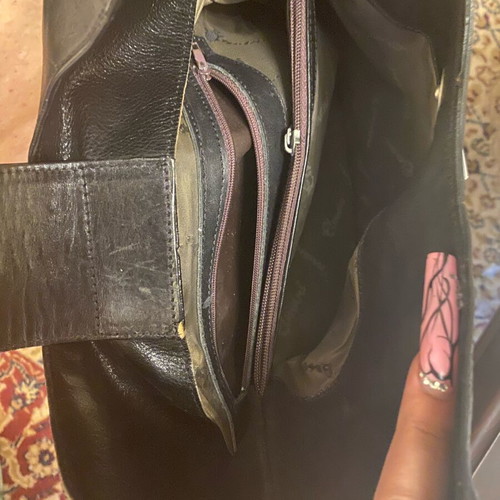 Vintage Elmani leather black handbag used