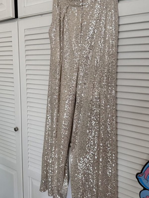 Rococo sequin pants medium beige like new