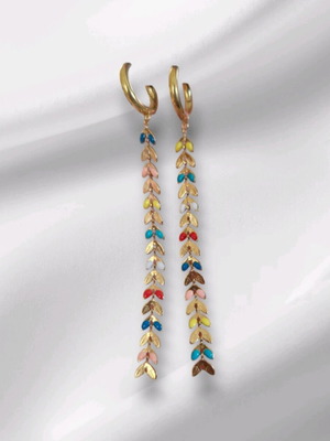 Gold earrings new, multicolored and golden