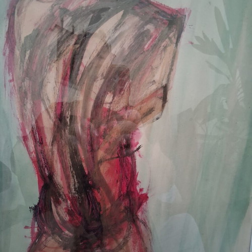 Painting "Nude" Expressionism 30×40cm Framed Signed Like New