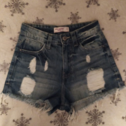 Pink Woman high-waisted denim shorts, size 34, blue