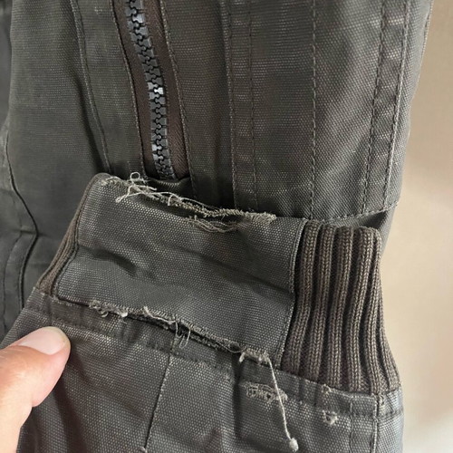Men's jacket large used with abrasions, grey and brown