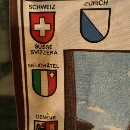 Vintage fabric wall calendar from Switzerland 1990 like new