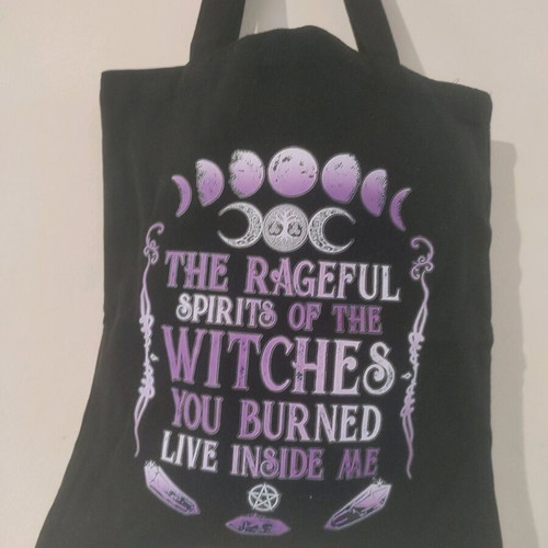 Witchy tote bag new, purple shoulder