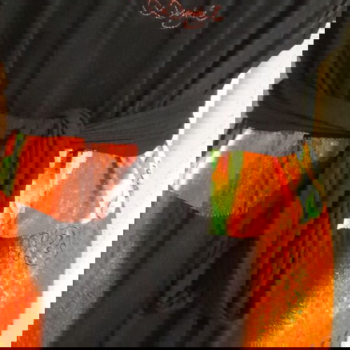 Φόρεμα ασύμμετρο Desigual αφόρετο, μέγεθος M-L, μαύρο και κόκκινο