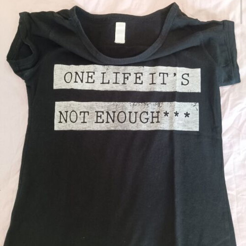 Zara women's T-shirt used, medium, black with logo