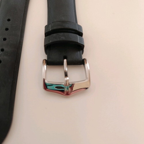 Hirsch Urbane Premium rubber watch strap like new, black 22mm