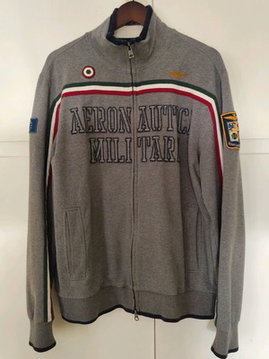 Aeronautica Militare grey sweatshirt jacket XL like new