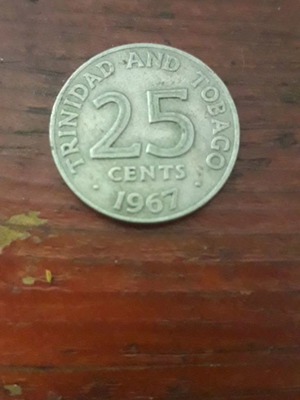 Νόμισμα Trinidad & Tobago μεταχειρισμένο, 25 cents 1967 και 10 cents 1975