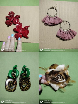Jewelry set like new, four pieces earrings and brooch