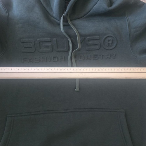 3Guys hoodie medium size like new, green, fleece interior