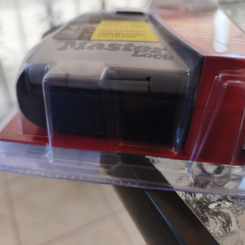 Master Lock padlock with key storage and combination