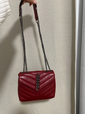 Leather women's bag like new, burgundy