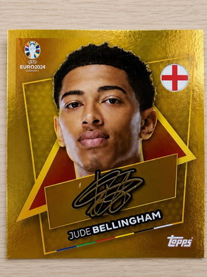 Jude Bellingham Sticker SP Gold Signature Topps UEFA EURO 2024 like new