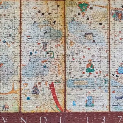 Puzzle Cresques AbrahamMapamundi 1375 Educa 1000 pieces used, complete