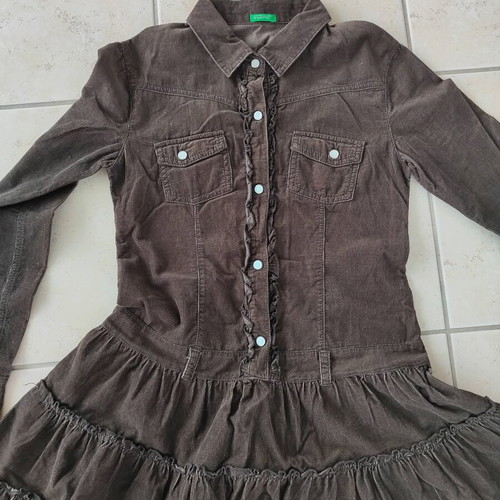Benetton vintage corduroy dress for girl 10 years like new, brown