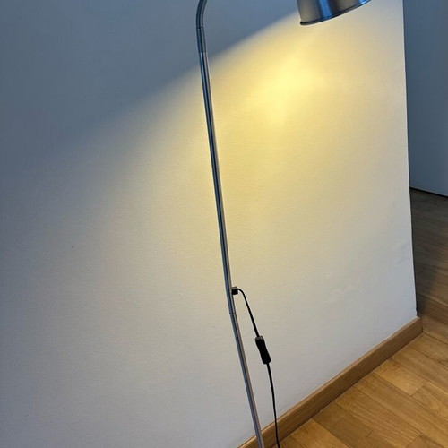 Ikea Lersta floor lamp, silver with black cord